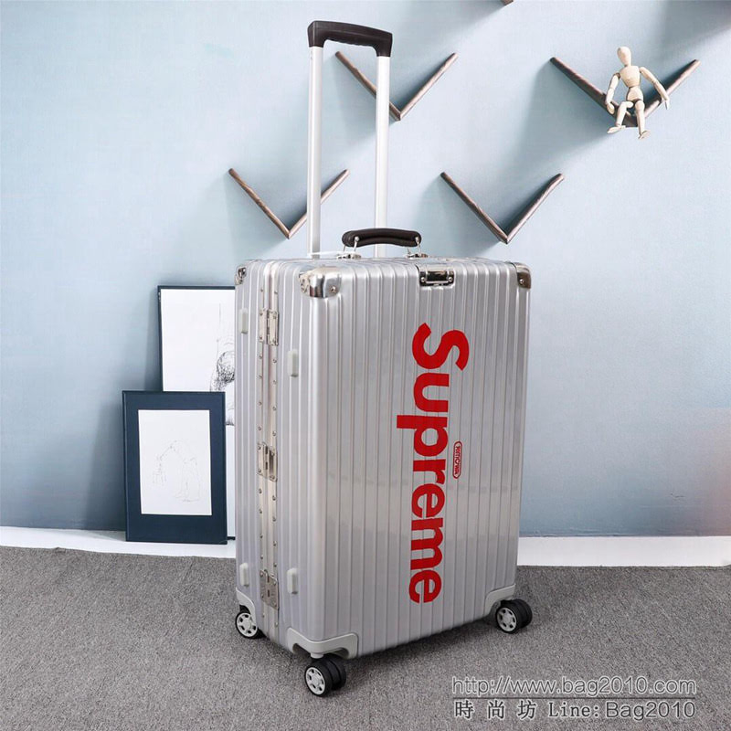潮牌Suprmem聯名rimowa日默瓦 專櫃雙排萬向靜音飛機輪 航空7系鋁合金 拉箱/拉杆箱  xbt1129